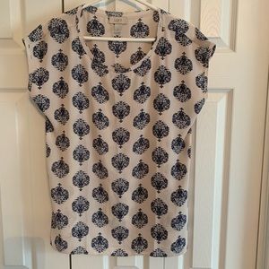 EUC LOFT PATTERNED SHORT SLEEVE BLOUSE